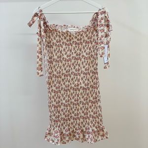 Goodnight Macaroon fitted floral mini dress